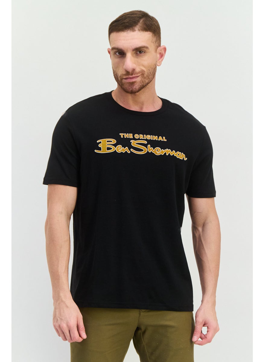 Ben Sherman - Men Crew Neck Short Sleeves Brand Logo T-Shirt, Black - Image 1