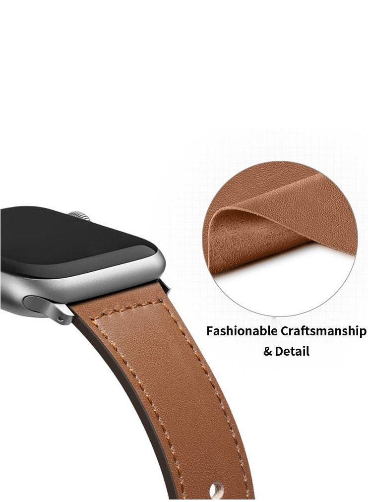 Luxury leather strap for apple watch Pink - Image 2