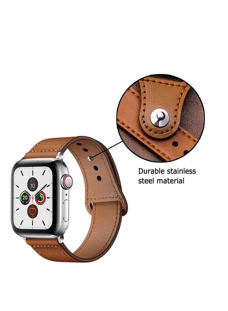 Luxury leather strap for apple watch Pink - Image 4