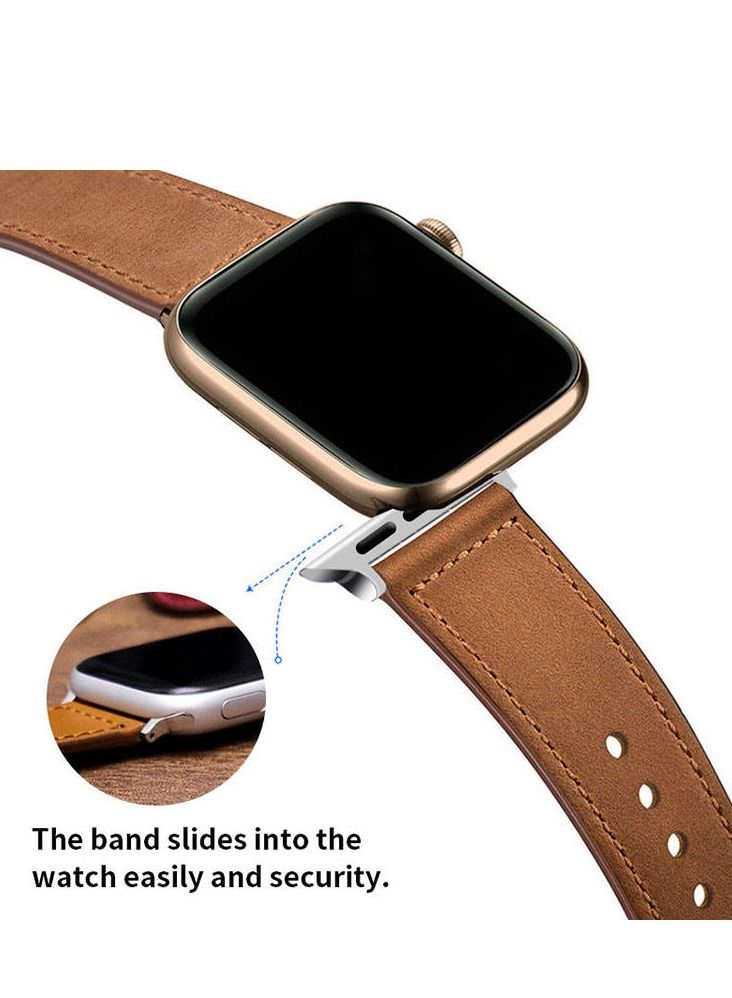 Luxury leather strap for apple watch Pink - Image 3