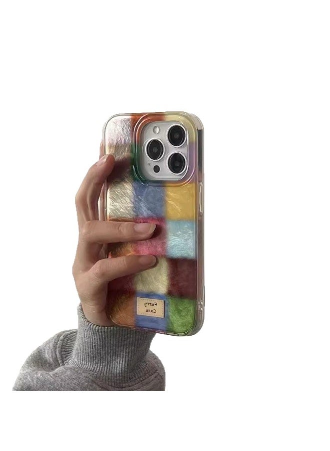 NIBEMINENT Colorful Checkerboard Protective TPU Case Cover For iPhone 15 Plus