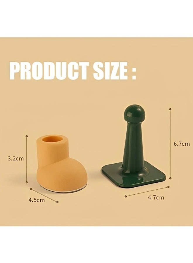 4 PCS Door Stopper Set TPR Door Bumpers with Strong Adhesive Shock Absorbent and Discreet Wall Protectors from Door Knobs (Colorful) - Image 2