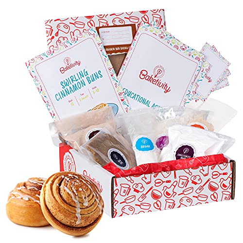 BAKETIVITY Kids Baking DIY Activity Kit - Bake Delicious Cinnamon Buns with Pre-Measured Ingredients – Best Gift Idea for Boys and Girls Ages 6-12 - Image 1