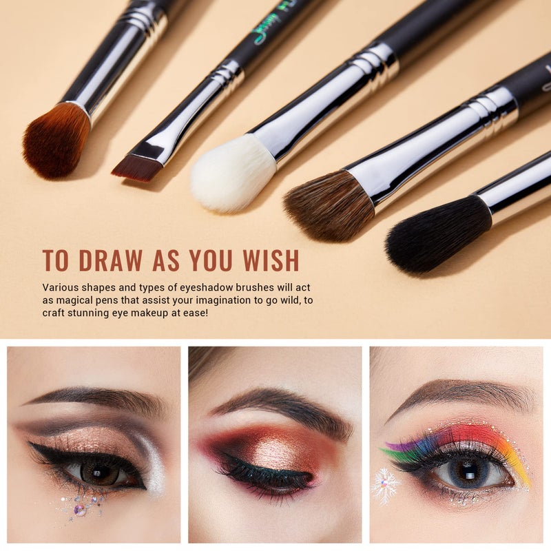 Jessup Makeup Brushes Set Professional 27 pcs Brush Makeup Premium Synthetic Foundation Contour Powder Blush Highlighter Eyeshadow Concealer Brow Face Make Up Brushes Tools Black/Silver T133 - Image 5