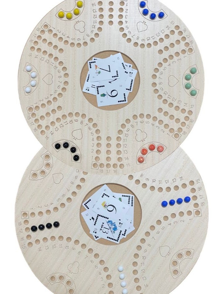 جاكارو جوكر لعبة لوحية جاكارoo جوكر مزدوجة الجوانب باللون الرمادي لـ 4 أو 6 لاعبين - Image 1