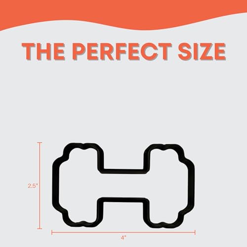 Bundle of Fun Dumbbell Weights Cookie Cutter with Easy to Push Design (4 inch) - Image 3