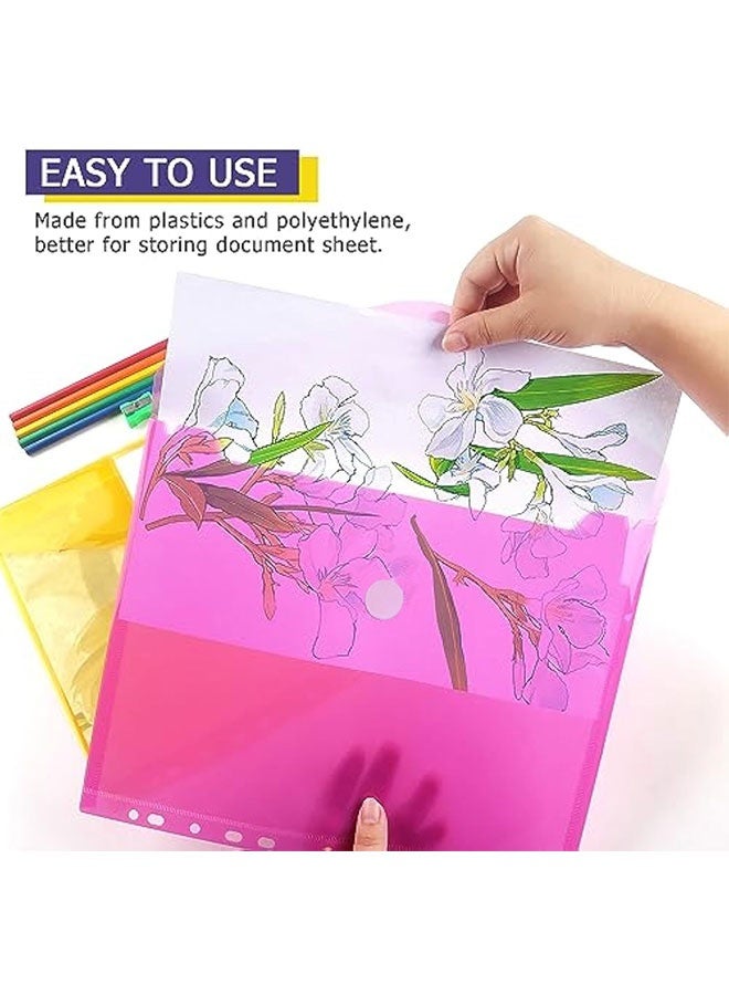 6 حزمة مجلدات الجيب الملزمة ، مجلدات الملزمة مع جيوب الإمدادات المدرسية ، حجم الرسالة ، 11 ثقب ، ملونة - Image 5