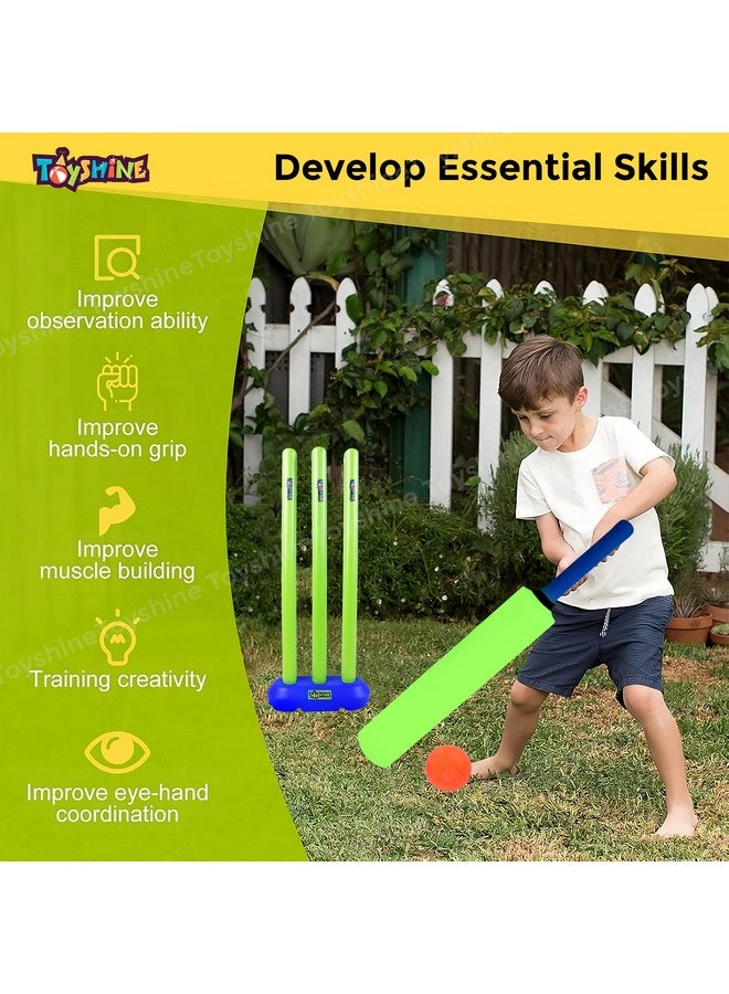 توي شاين مجموعة ألعاب تويشاين ستريكر الرياضية الرائعة ٣ في ١، للأعمار من ٣ إلى ٧ سنوات | كريكيت | تنس الريشة | كرة قدم، للعب الداخلي/الخارجي - متعددة الألوان - Image 2