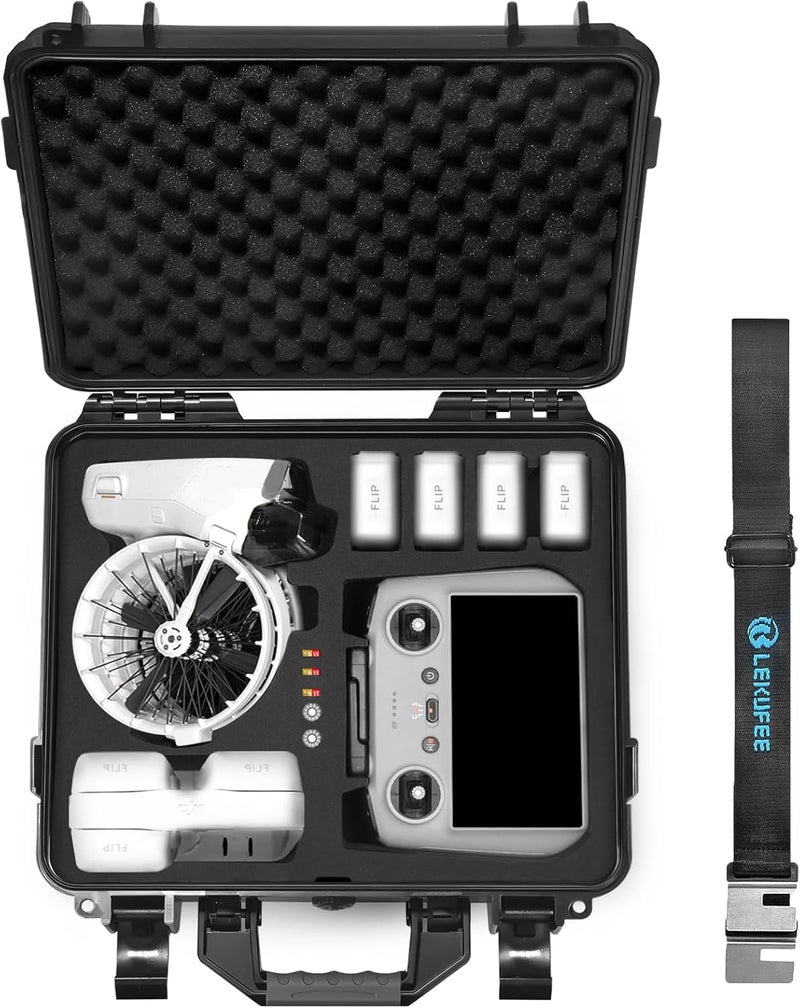 Waterproof Hard Case for DJI Flip,Fly More Combo,DJI RC 2,RC N3/N2,Battery(9 pcs),Charging Hub and More Accessories(Case Only) - Image 1