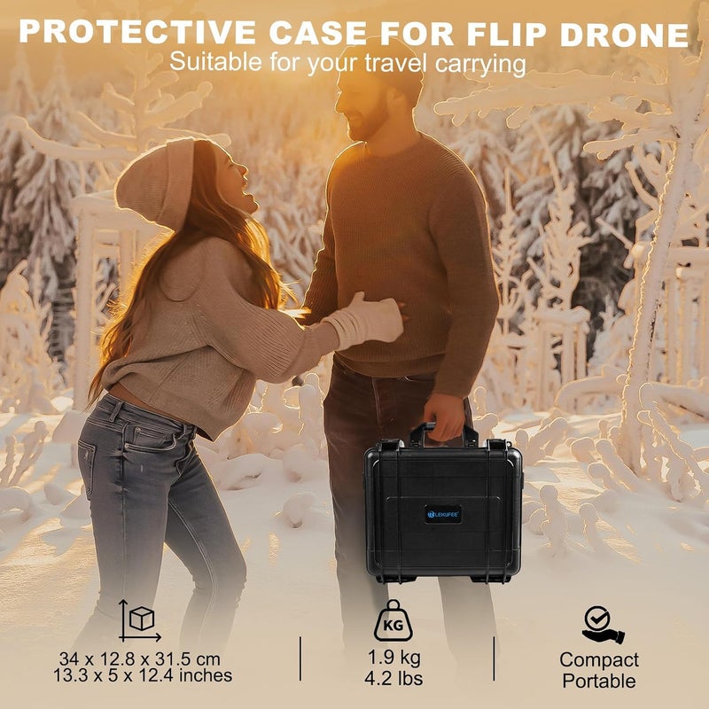 Waterproof Hard Case for DJI Flip,Fly More Combo,DJI RC 2,RC N3/N2,Battery(9 pcs),Charging Hub and More Accessories(Case Only) - Image 4