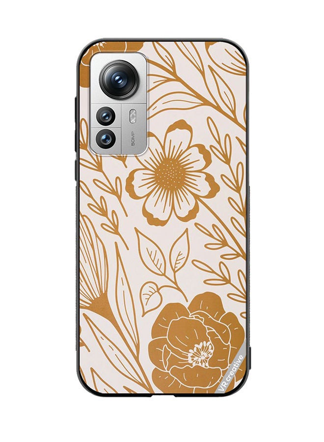 VR CREATIVE غطاء حماية لهاتف Xiaomi 12 Pro بتصميم زهور متعدد الألوان - Image 1