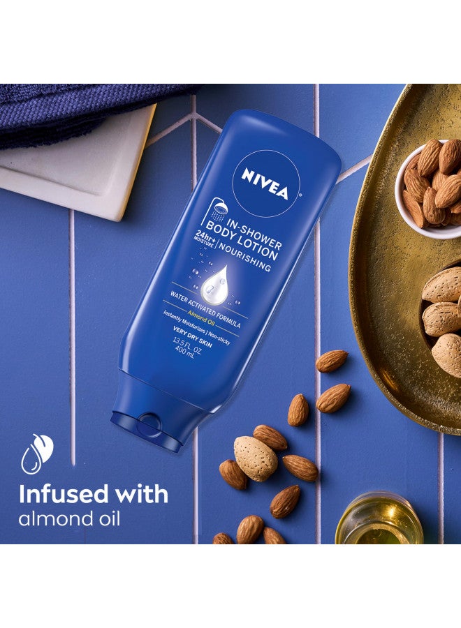 Nivea لوشن نيفيا المغذي في الحمام، لوشن للجسم للبشرة الجافة، زجاجة سعة 13.5 أونصة سائلة - Image 4