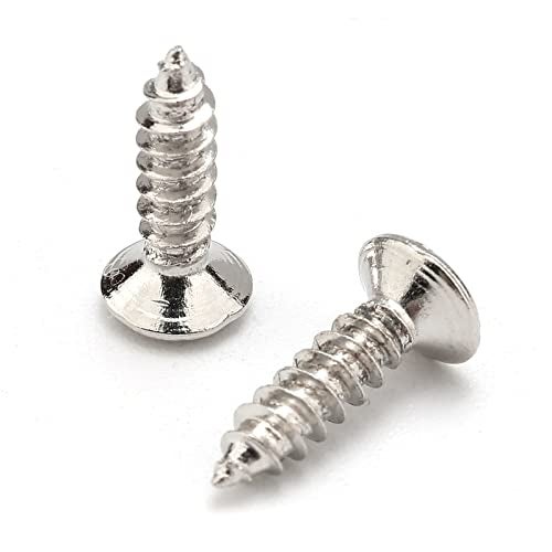 JIUWU Chrome Guitar Bass Mounting Pickguard Screw for ST TL SG LP Guitar Pack of 100 - Image 5