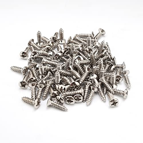 JIUWU Chrome Guitar Bass Mounting Pickguard Screw for ST TL SG LP Guitar Pack of 100 - Image 1