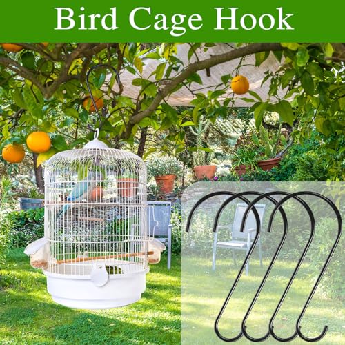 Dreecy 12-Inch Tree Branch Hooks, 4 Pack Extra Large S Hooks for Hanging Plants, Heavy Duty Bird Feeder Hook for Hanging Plants, Black Bird Feeder Hangers for Outside, Lanterns and Ornaments - Image 4