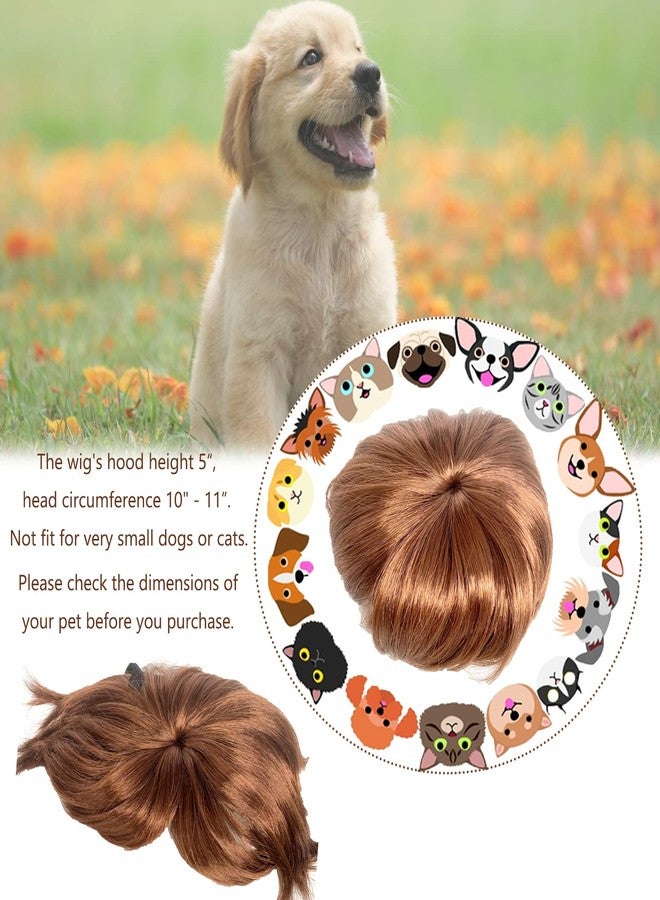 MESINURS Dog Wig Pet Costumes, Cat Costume Synthetic Accessories Small Dog Headwear for Halloween Christmas Eve Festival Party Decor, Head Wear Apparel Toy (A) - Image 4
