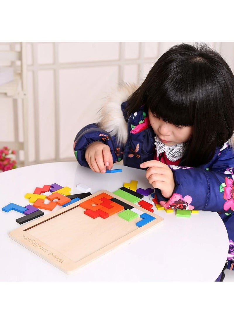 Wooden Jigsaw Puzzles Baby Toy Tangram Montessori Materials Educational Toys - Image 2