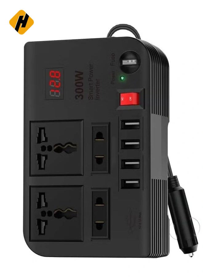 HuHa Spark 3 Power Inverter 300W: Car Extension Socket with USB 3.1A and High Voltage Safety  - Image 1