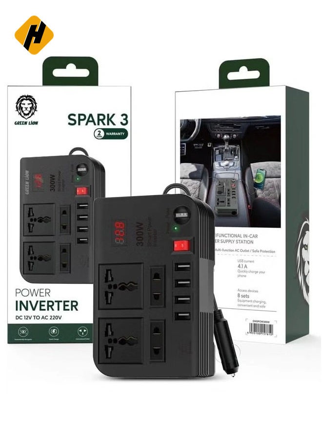 HuHa Spark 3 Power Inverter 300W: Car Extension Socket with USB 3.1A and High Voltage Safety  - Image 5