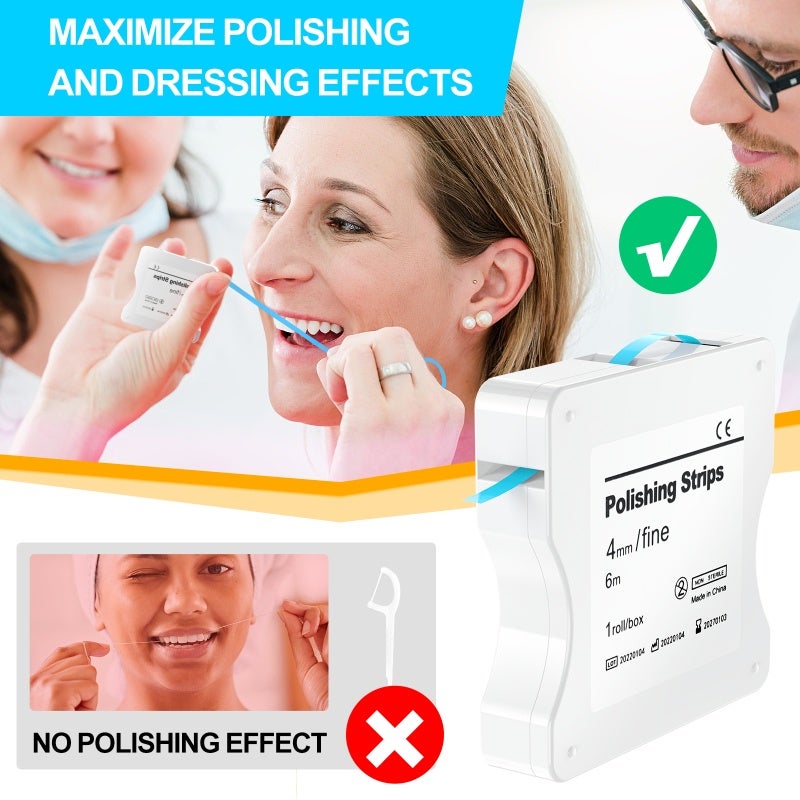 Aiseely 2Roll/Box Dental Polishing Strip 4mm Resin Tooth Interdental Sanding Grinding Whitening Teeth Surface Dental Tool - Image 3