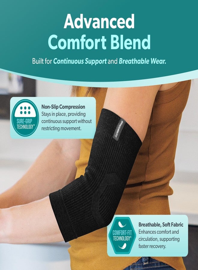 BraceAbility Elbow Compression Sleeve for Bursitis - Olecranon Elbow Brace for Tendonitis, Tennis Elbow, Golfers Elbow, Arthritis, Elbow Pain Relief Arm Sleeve for Women and Men (M - Gray) - Image 4