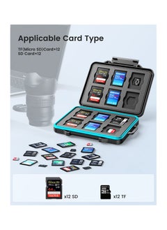 SYOSI 24 Slots SD Card Case Holder, Memory Card Case Water-Resistant Anti-Shock Memory Card Case for SD/Micro SD SDXC SDHC TF Card Carrying Storage Organizer Protector Cover with Labels&Carabiner  - Image 2
