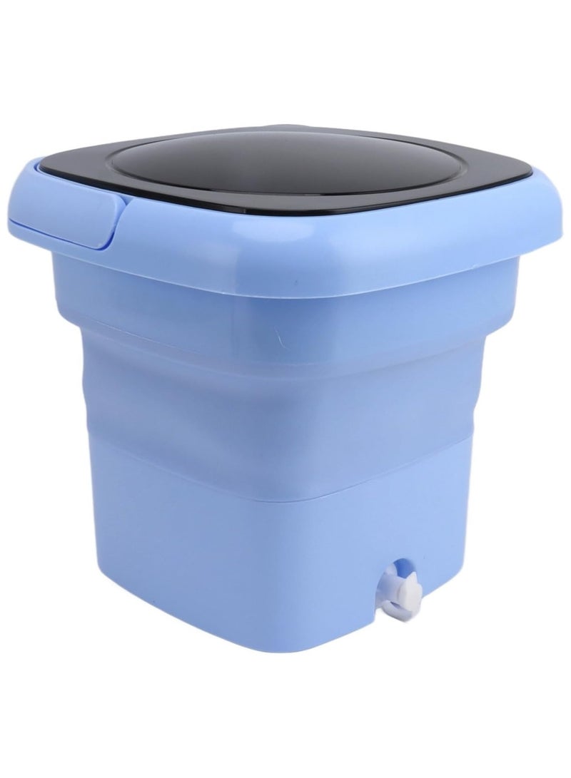 Portable Foldable Bucket Washer Integrated Design with Builtin Dehydrator for Household Laundry Tasks (US Plug) Blue  - Image 5