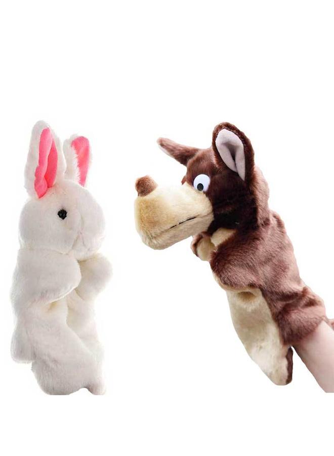 Bluejw Large Animal Hand Doll Toy Big Wolf White Rabbit Suit Parent-Child Comfort Plush Doll Shake Tone Hot Gift - Image 2
