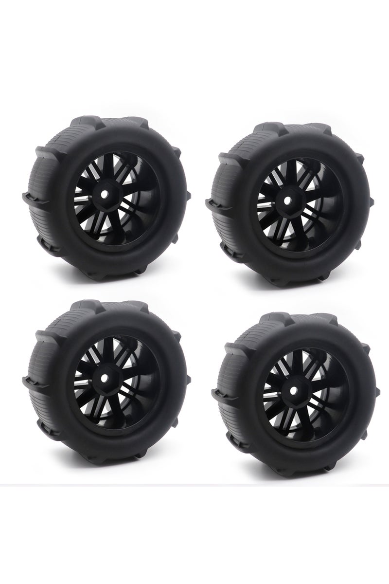 4 قطع من إطارات العجلات الأمامية والخلفية سداسية الشكل مقاس 12 مم للثلج والرمل والطين لعربات الطرق الوعرة - متوافقة مع WLtoys 14400