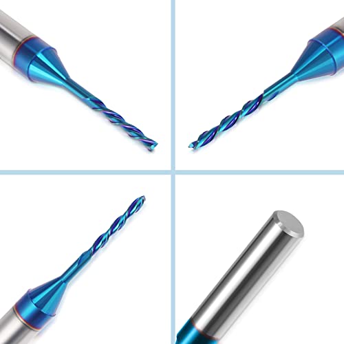 HQMaster Spiral Router Bit Downcut 1/4 Inch Shank Solid Carbide CNC Router Bit with Nano Blue Coating CNC Bits End Mill for Woodwork Mortise Slot Trim - Image 3