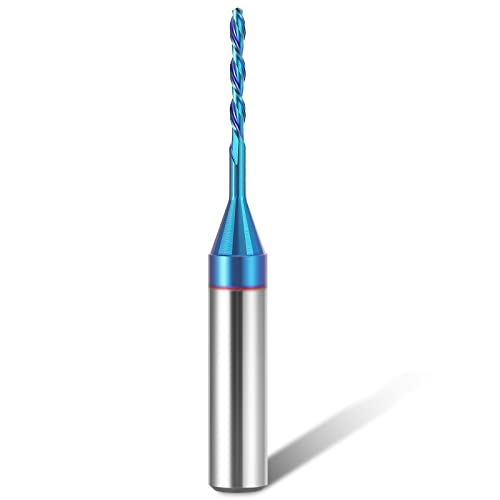 HQMaster Spiral Router Bit Downcut 1/4 Inch Shank Solid Carbide CNC Router Bit with Nano Blue Coating CNC Bits End Mill for Woodwork Mortise Slot Trim - Image 1
