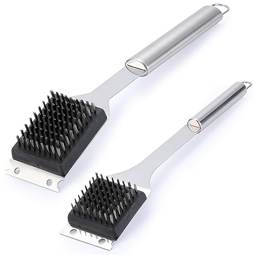 Edgnb 2 Pack Grill Brush and Scraper, 16.5” & 14” Wire BBQ Grill Brush for Outdoor Grill, 304 Stainless Steel Cleaning Brush BBQ Grill Accessories, Safe Grill Cleaner Brush-Ideal Gift for Men/Dad BBQ Brush - Image 1