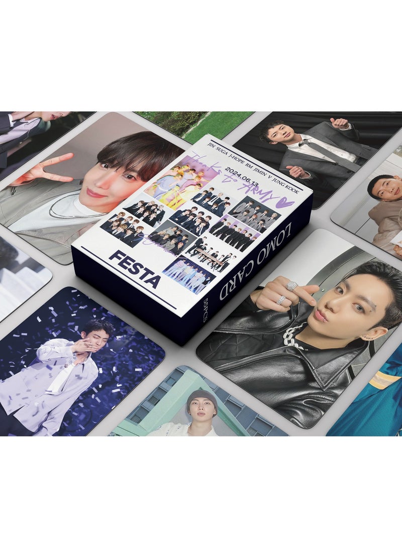 55Pcs BTS 11th Anniversary Festa Photo Card JIN SUGA J-HOPE RM JIMIN V JUNG KOOK Lomo Card - Image 1