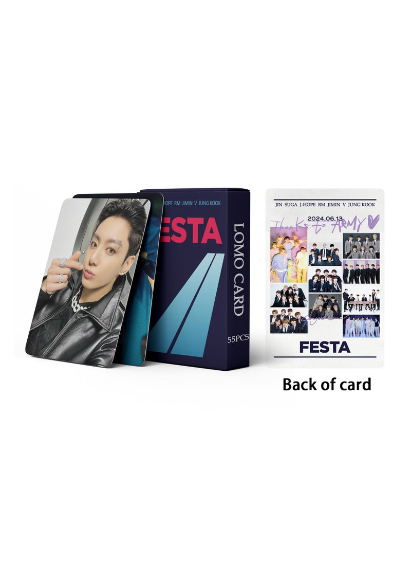 55Pcs BTS 11th Anniversary Festa Photo Card JIN SUGA J-HOPE RM JIMIN V JUNG KOOK Lomo Card - Image 3