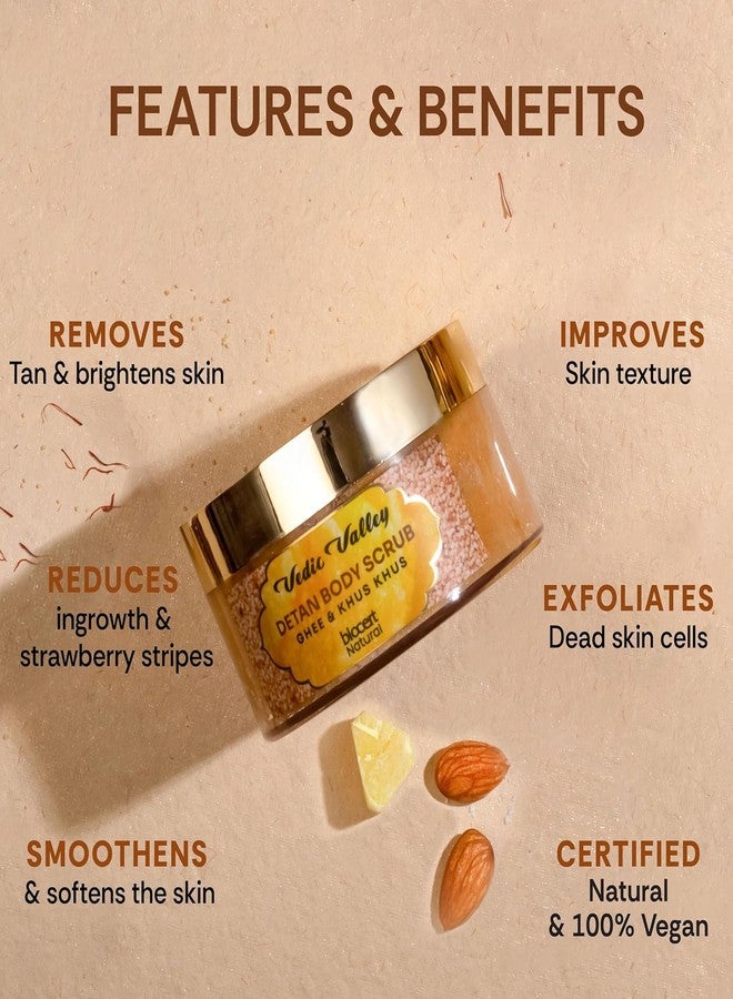 Vedic Valley Vegan Detan Jasmine Scrub with Organic Actives | Tan & Black Head Removal | Removes Dirt & Dead Skin from Neck, Knees, Elbows & Arms | Skin Brightening & Exfoliating Scrub For Men & Women | 250 gm - Image 3