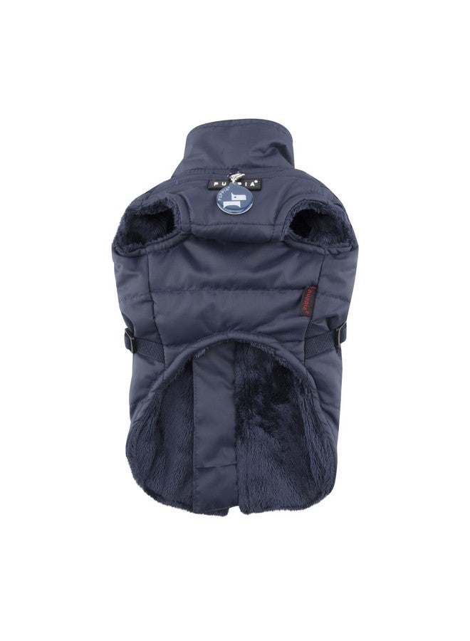 بوبيا معطف شتوي للكلاب من Wilkes مع حزام متكامل بدون سحب مقاوم للماء والطقس البارد وسحاب خلفي من الصوف الدافئ للكلاب الصغيرة والمتوسطة، أزرق داكن، كبير - Image 2