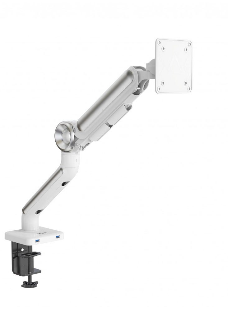 Devo - Devo Gaming Monitor Arm - Flexi Pro 1 - White/Silver - Image 1