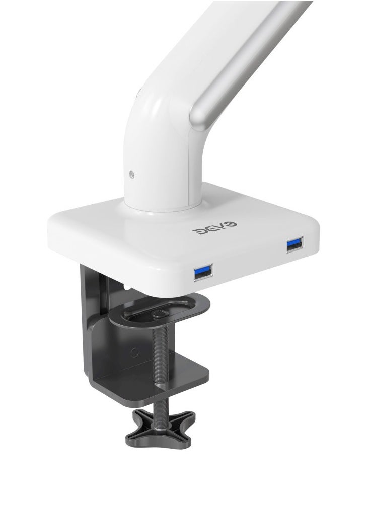 Devo - Devo Gaming Monitor Arm - Flexi Pro 1 - White/Silver - Image 1