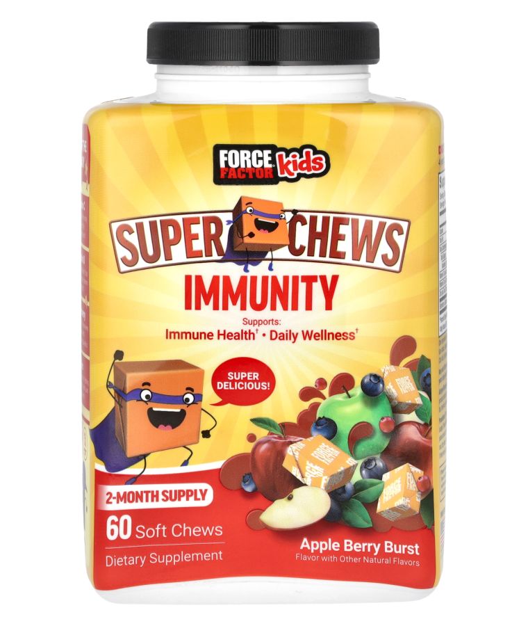 Force Factor Kids Super Chews Immunity Apple Berry Burst 60 Soft Chews