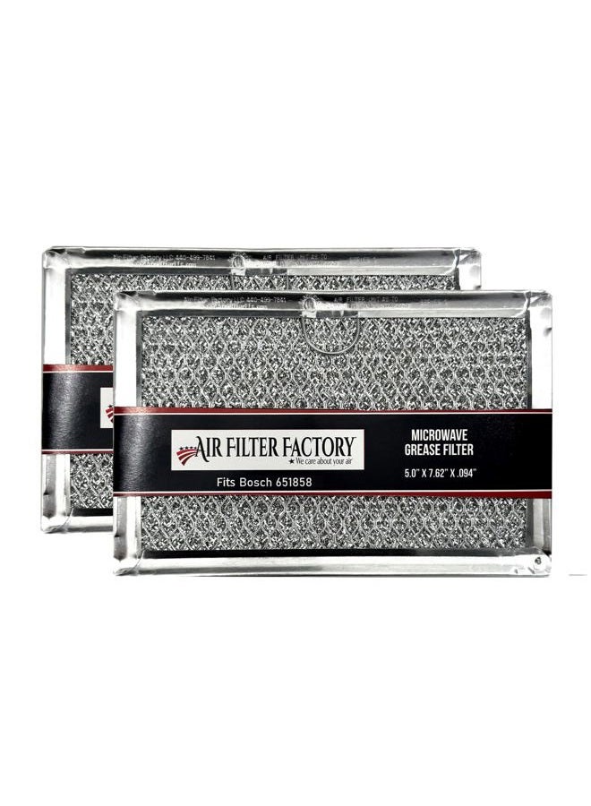 Air Filter Factory 2 Pack Replacement For Bosch 651858 Microwave Oven Aluminum Grease - Image 1