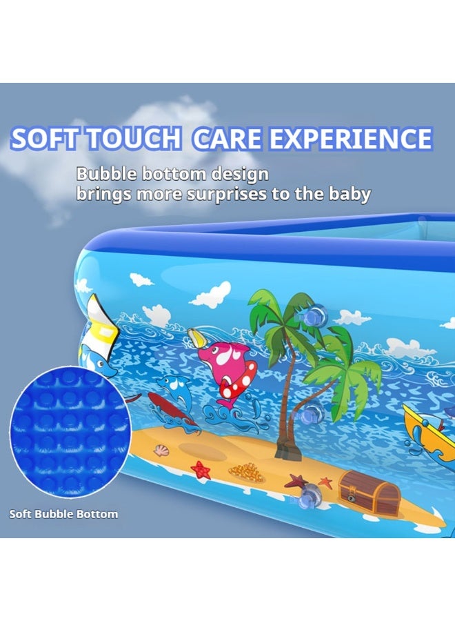 LEFAFA Inflatable Swimming Pool, Thickened Large Kiddle Pool, Blowup Pool for Summer Water Party, Family Swimming Pool for Backyard Garden Outdoor Indoor (150x100x55cm)  - Image 3