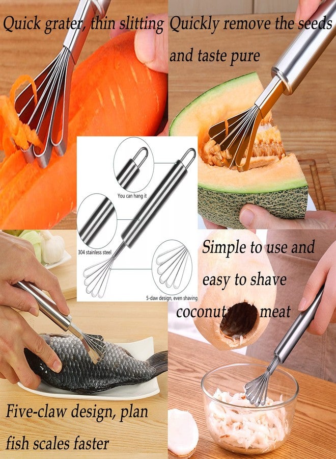 ZLMC Coconut Opener Tools Set with Hammer,Meat Removal Scraper, Rubber Mallet, Hole Maker Puncher for Young & Mature Coconuts,Multifunctional Kitchen Tools, Safe& Easy to Use - Image 4