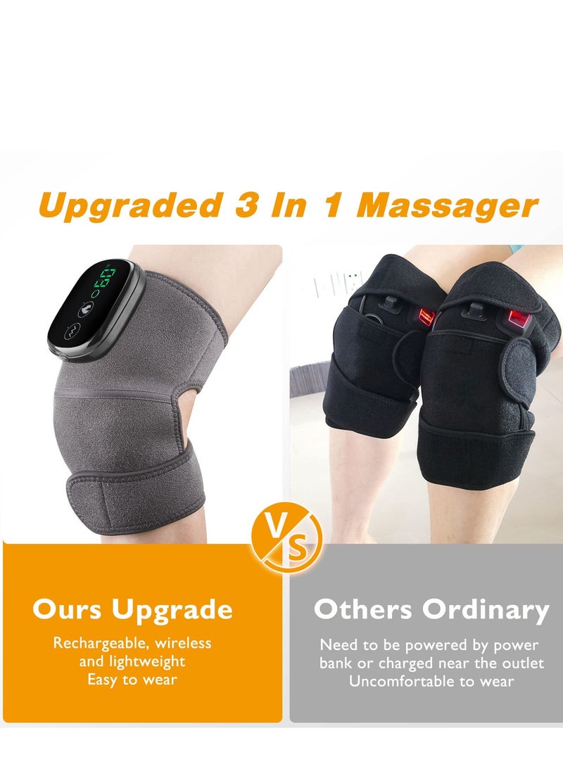 Excefore - Cordless Knee Massager Shoulder Brace with Heat, 3-In-1 Heated Elbow Wrap, Vibration Heating Pad, 3 Vibrations and Modes, Pad for Relax - Image 1