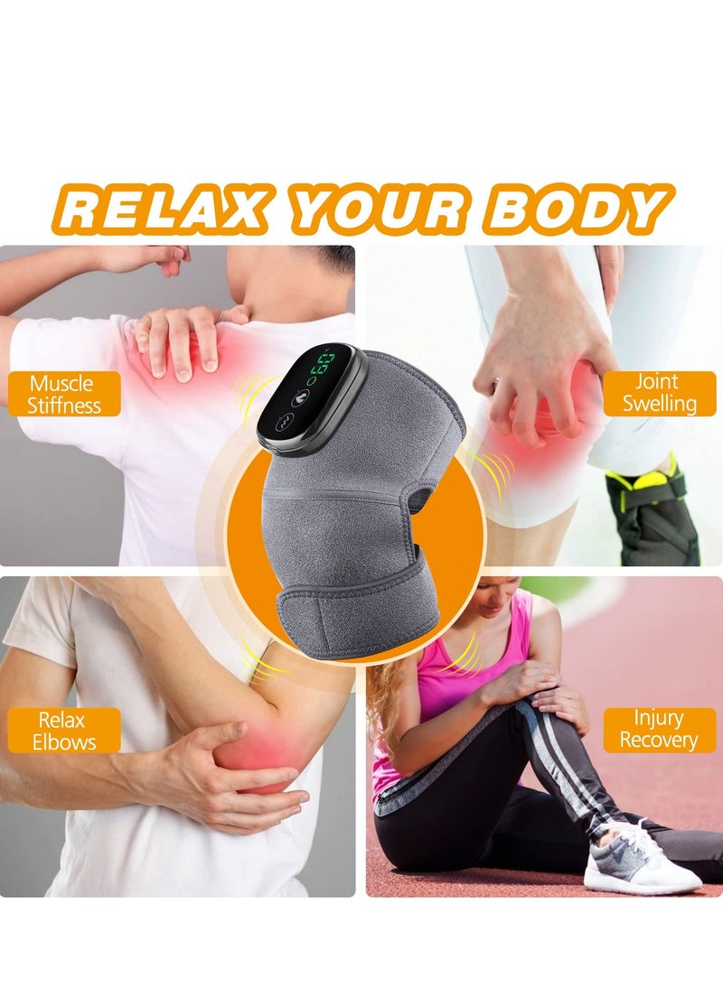 Excefore - Cordless Knee Massager Shoulder Brace with Heat, 3-In-1 Heated Elbow Wrap, Vibration Heating Pad, 3 Vibrations and Modes, Pad for Relax - Image 1