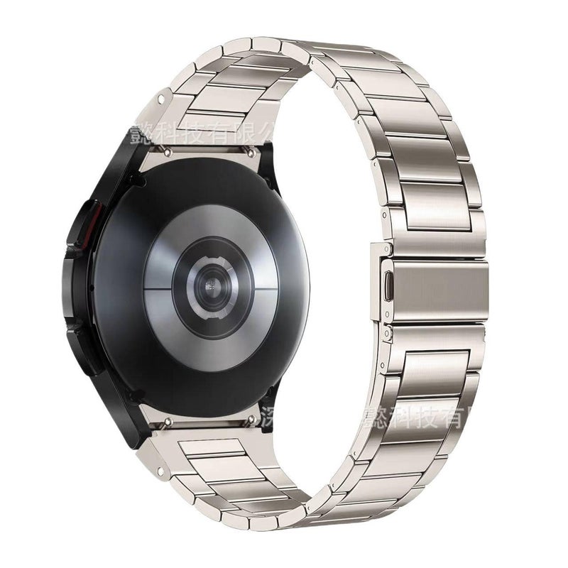 سوار ساعة ذكية سوار معدني من الستانلس ستيل متوافق مع Samsung Galaxy Watch 7 بملاءمة قابلة للتعديل وحزام بديل باللون ذهبي وردي قابل للتعديل - Image 5
