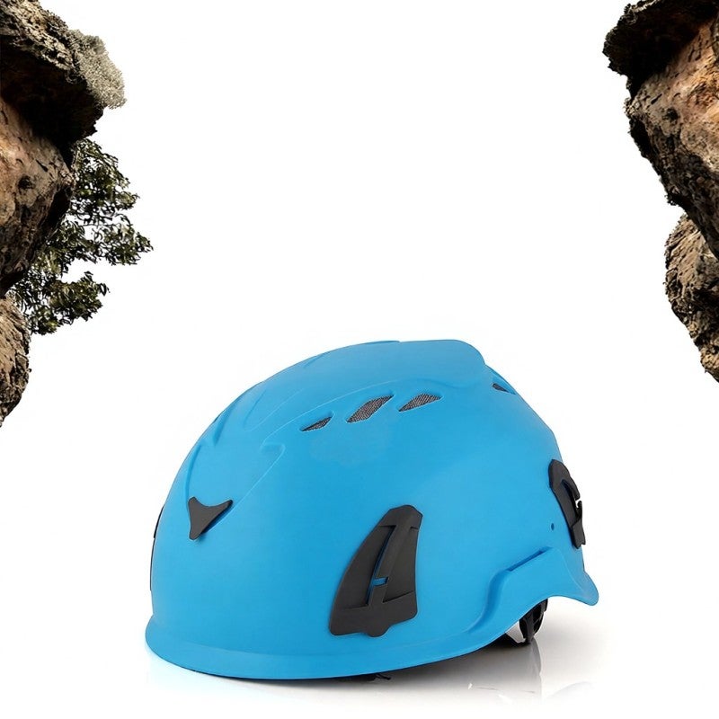Climbing Helmet Blue Strong Plastic Shell & EPS Foam Shock Absorption - Universal Headlamp Clips Safety Helmet for Night Climbing Cycling MTB Riding - Image 5