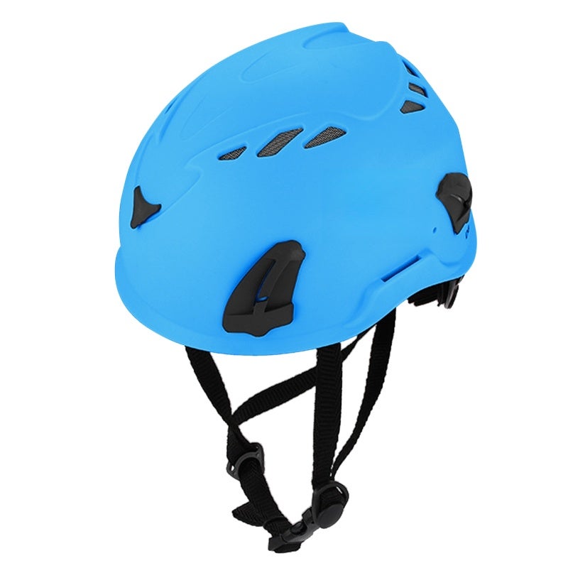 Climbing Helmet Blue Strong Plastic Shell & EPS Foam Shock Absorption - Universal Headlamp Clips Safety Helmet for Night Climbing Cycling MTB Riding - Image 1