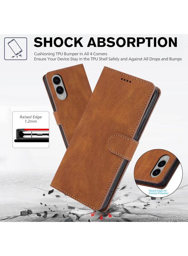 S-TOP Case For Samsung Galaxy S25 Edge 5G Fantasy Skin-feel Calfskin Texture Leather Phone Case - Image 5