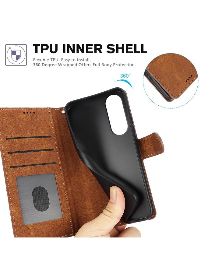 S-TOP Case For Samsung Galaxy S25 Edge 5G Fantasy Skin-feel Calfskin Texture Leather Phone Case - Image 4