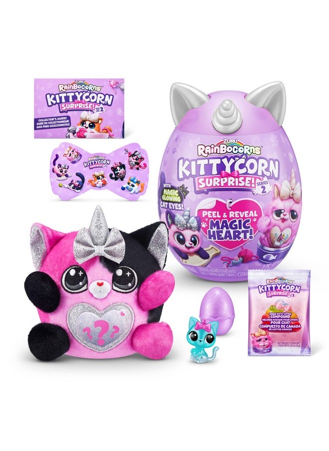 Rainbocorns Kittycorn Surprise Series 2 (Calico Cat) By Zuru, Collectible Plush Stuffed Animal, Surprise Egg, Sticker Pack, Slime, Ages 3+ For Girls, Children  - Image 1